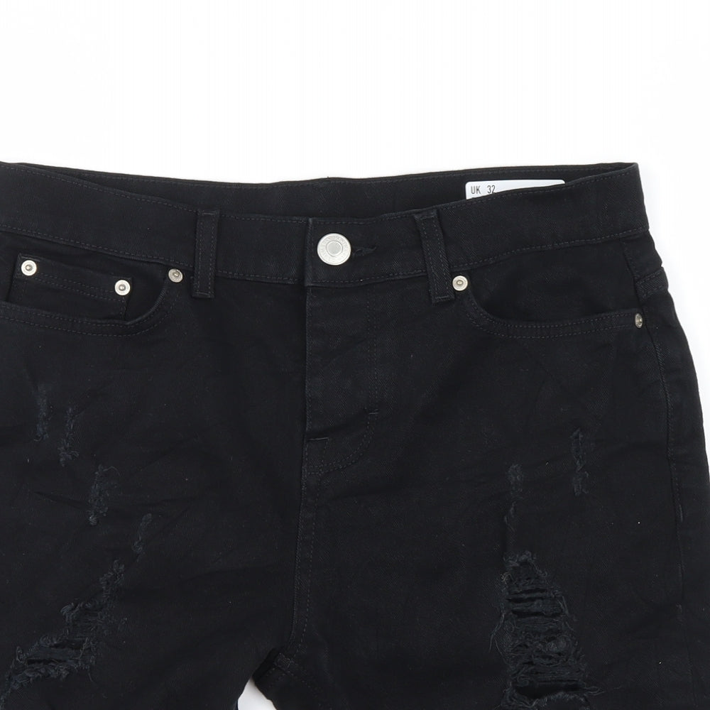 Denim Co. Mens Black  Denim Bermuda Shorts Size 31 in