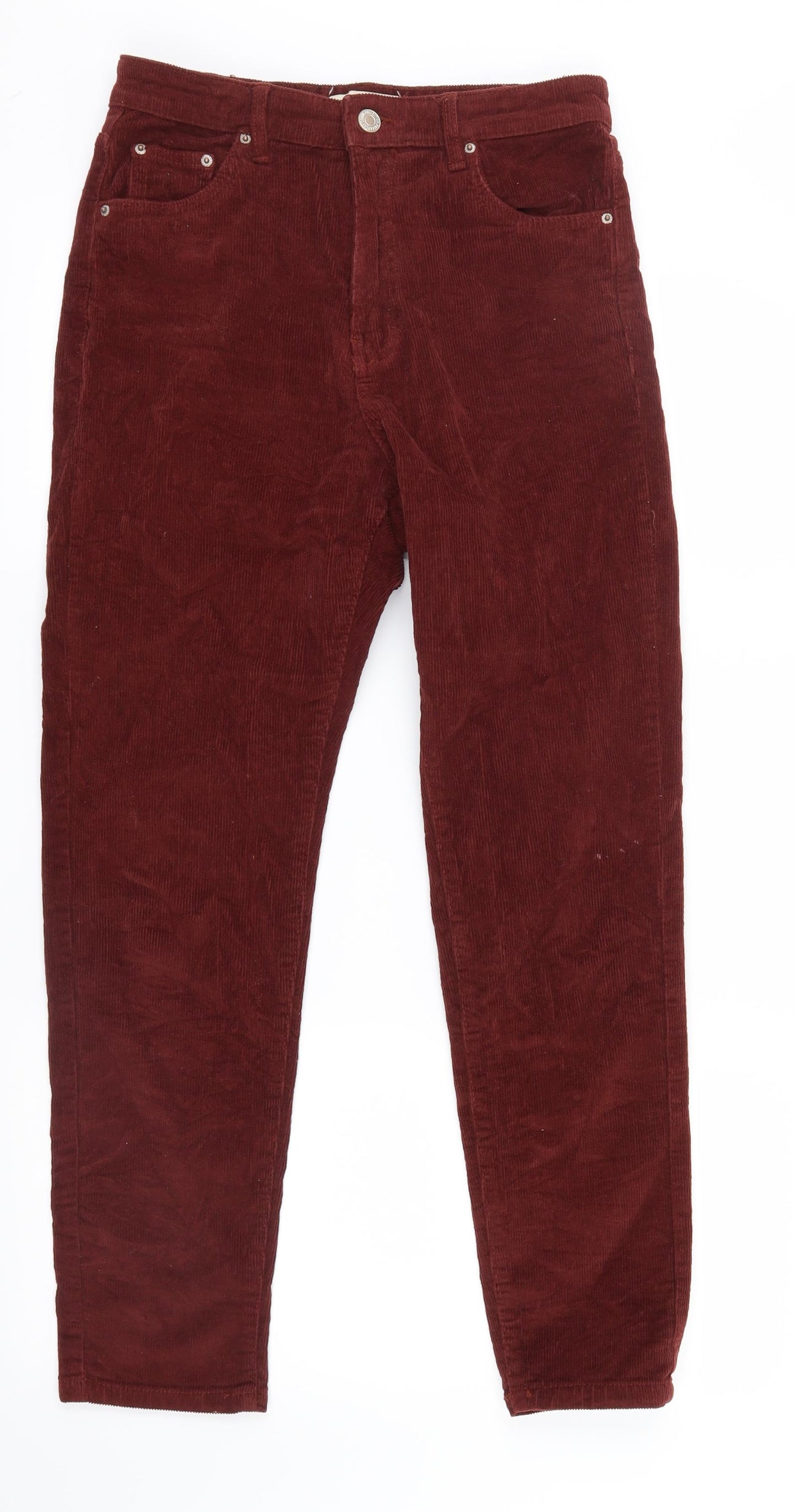 Pull&Bear Womens Red  Velvet Trousers  Size 10 L27 in