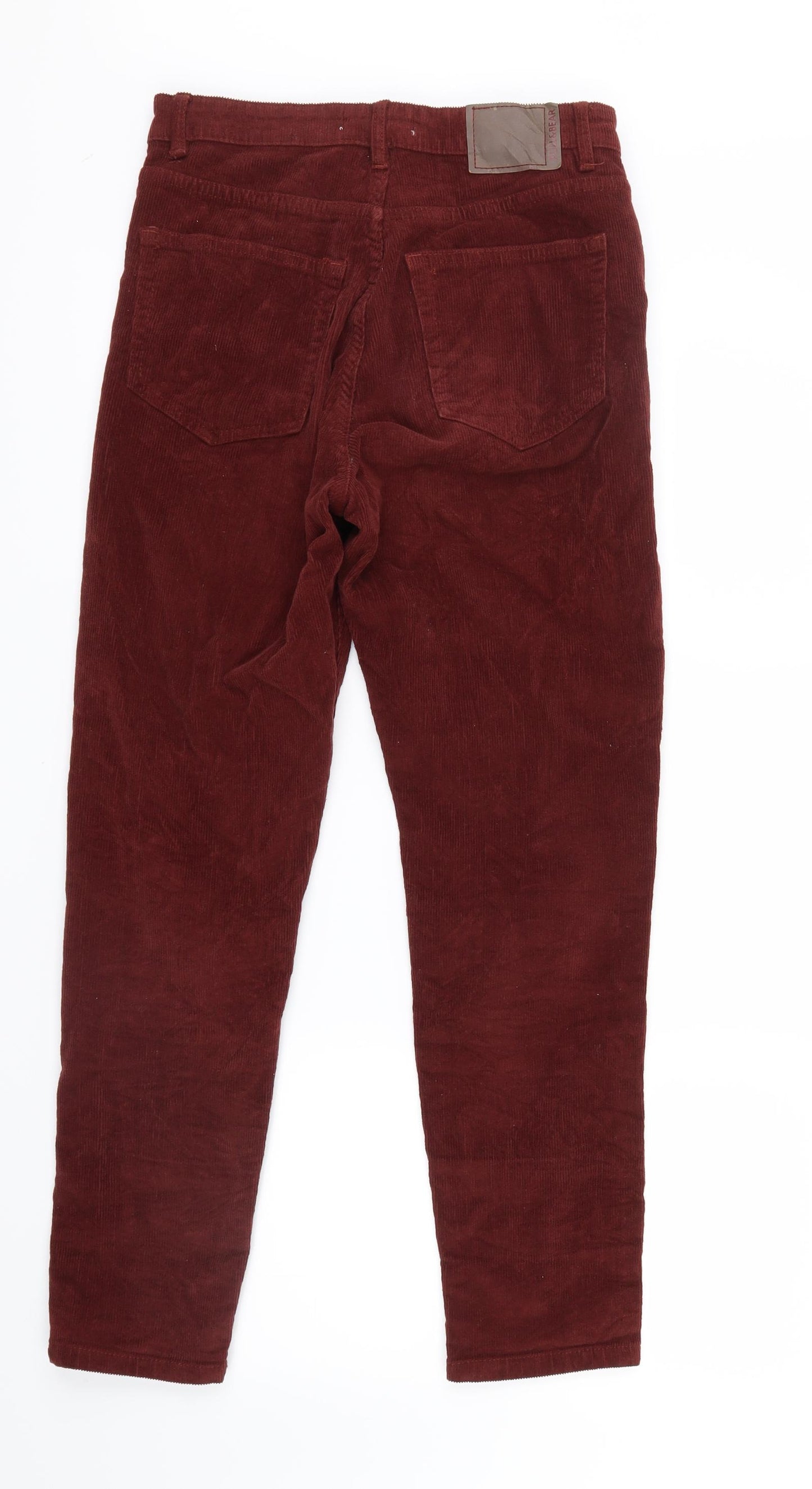 Pull&Bear Womens Red  Velvet Trousers  Size 10 L27 in