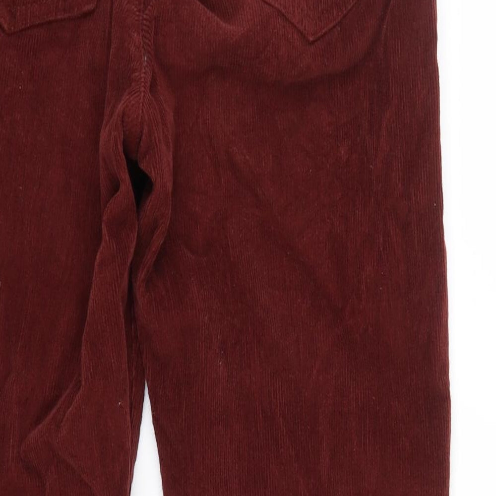 Pull&Bear Womens Red  Velvet Trousers  Size 10 L27 in