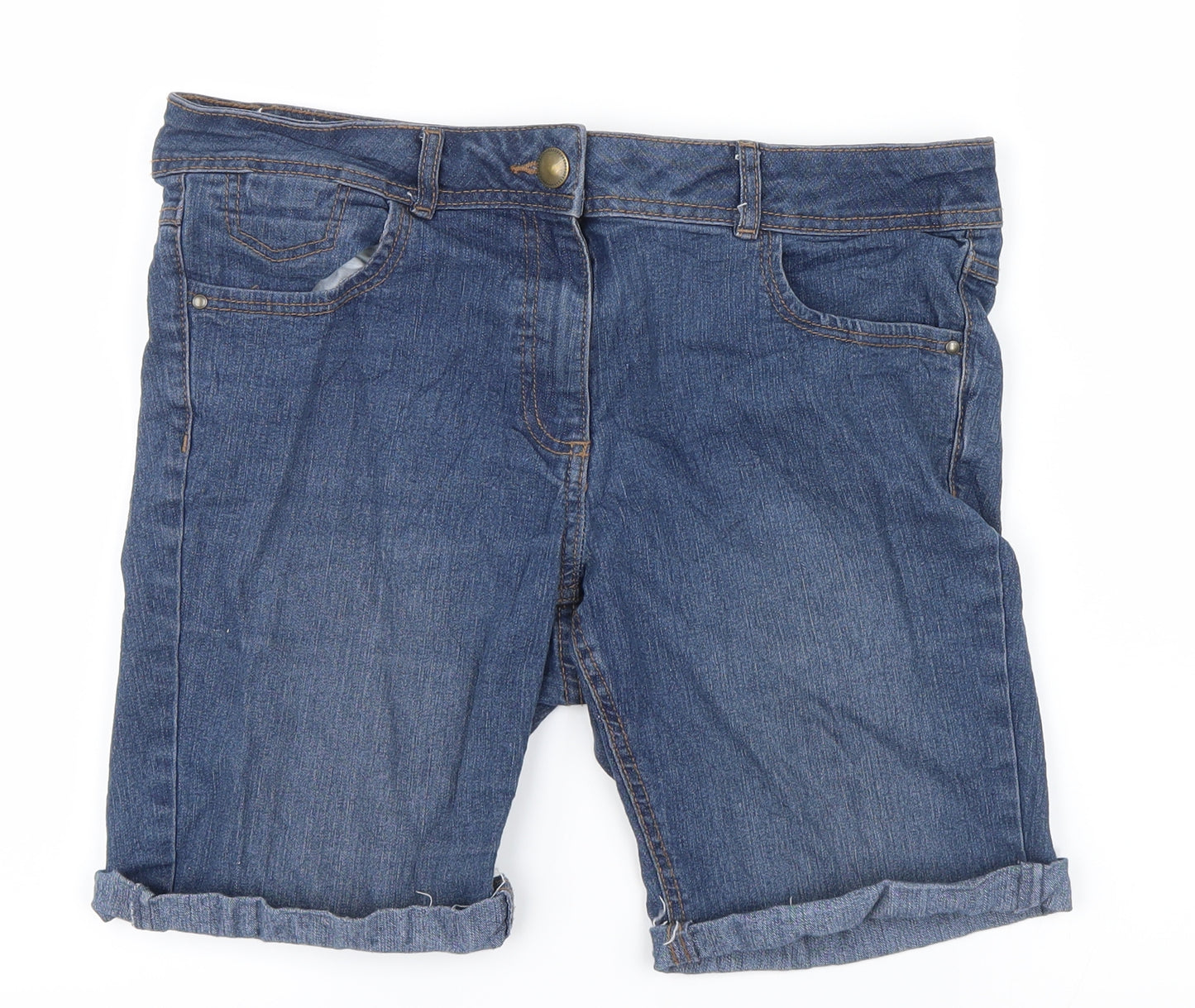 George Womens Blue  Denim Bermuda Shorts Size 14
