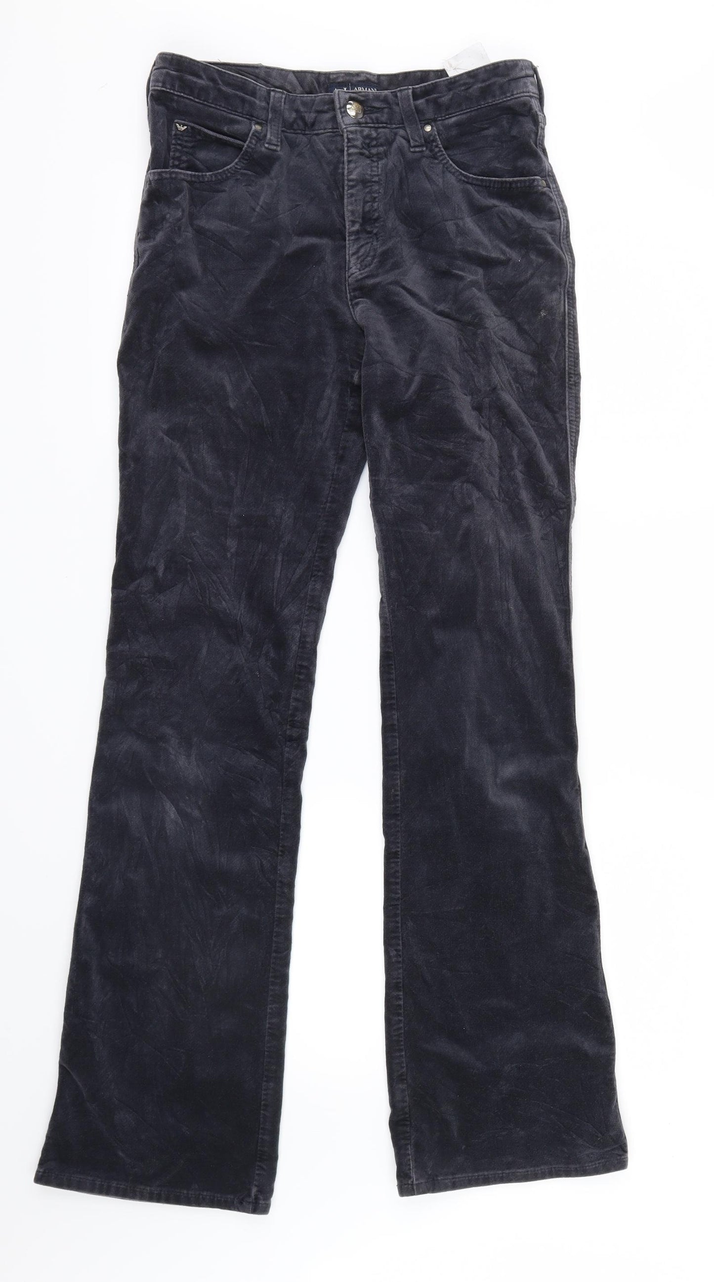 ARMANI Womens Blue  Velvet Straight Jeans Size 26 in L32.5 in