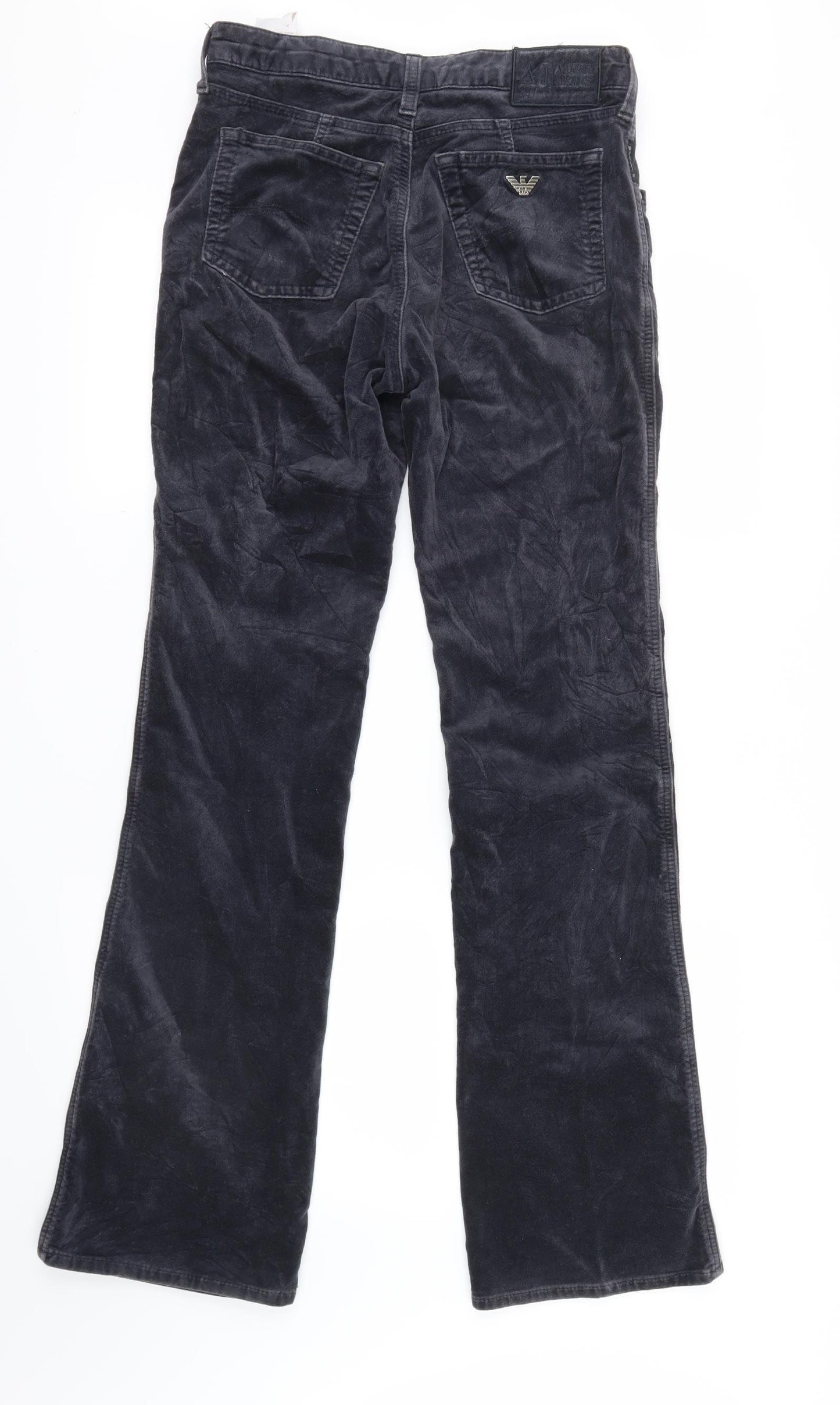 ARMANI Womens Blue  Velvet Straight Jeans Size 26 in L32.5 in