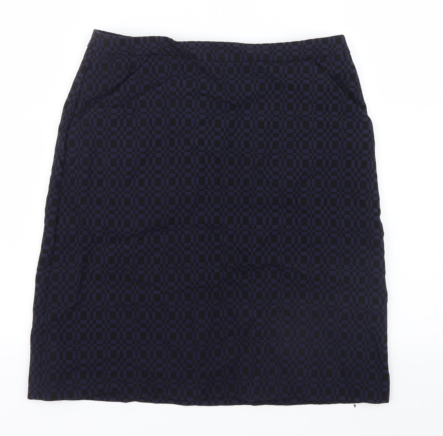 Marks and Spencer Womens Blue Geometric  Straight & Pencil Skirt Size 10