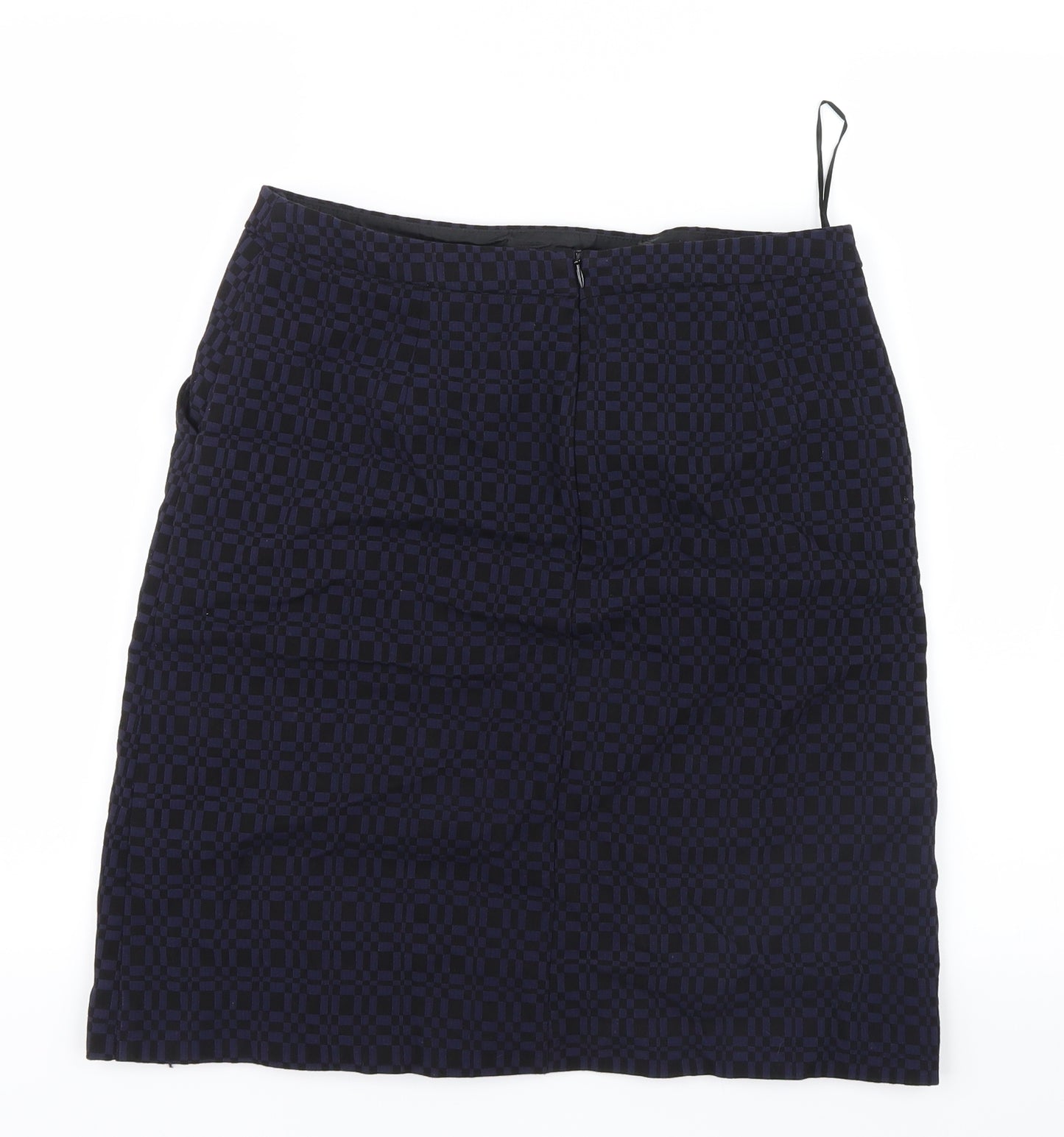 Marks and Spencer Womens Blue Geometric  Straight & Pencil Skirt Size 10