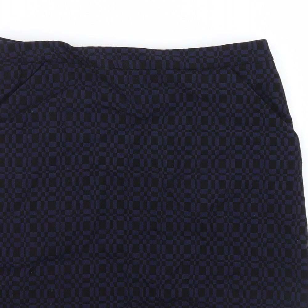 Marks and Spencer Womens Blue Geometric  Straight & Pencil Skirt Size 10
