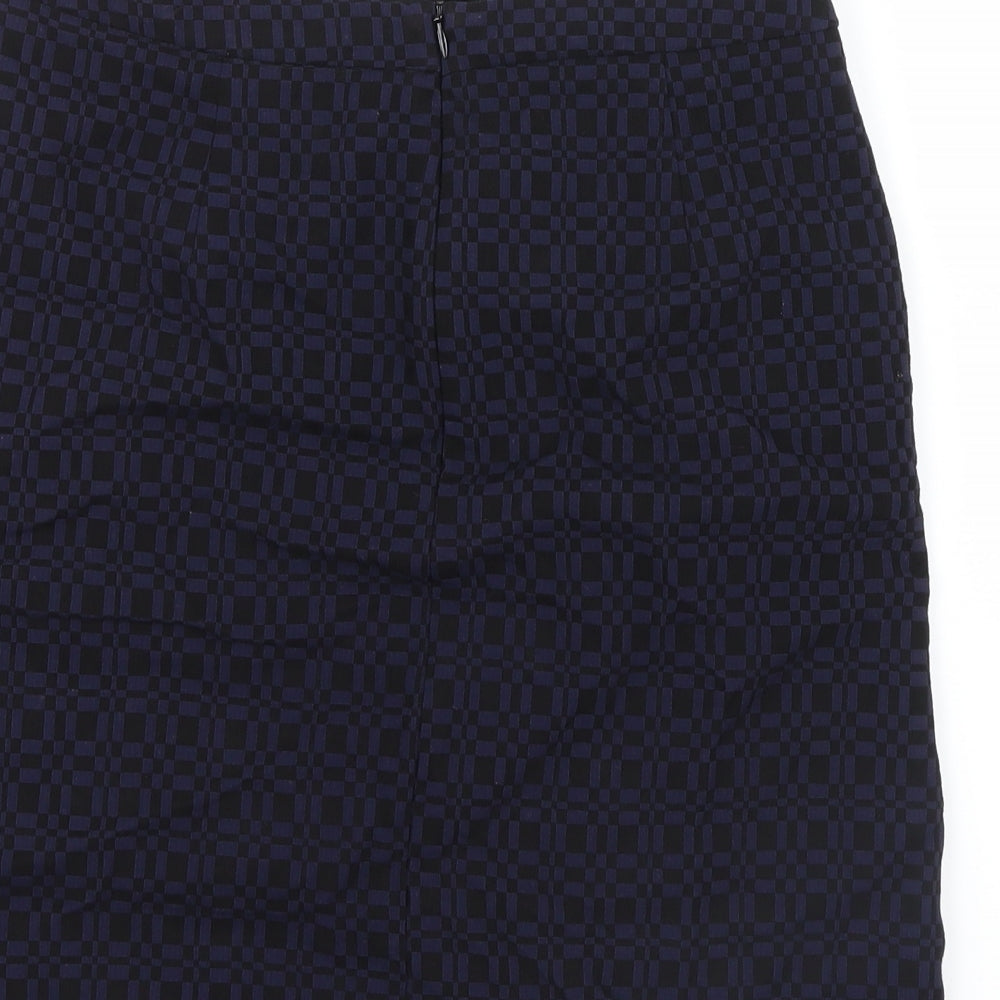 Marks and Spencer Womens Blue Geometric  Straight & Pencil Skirt Size 10