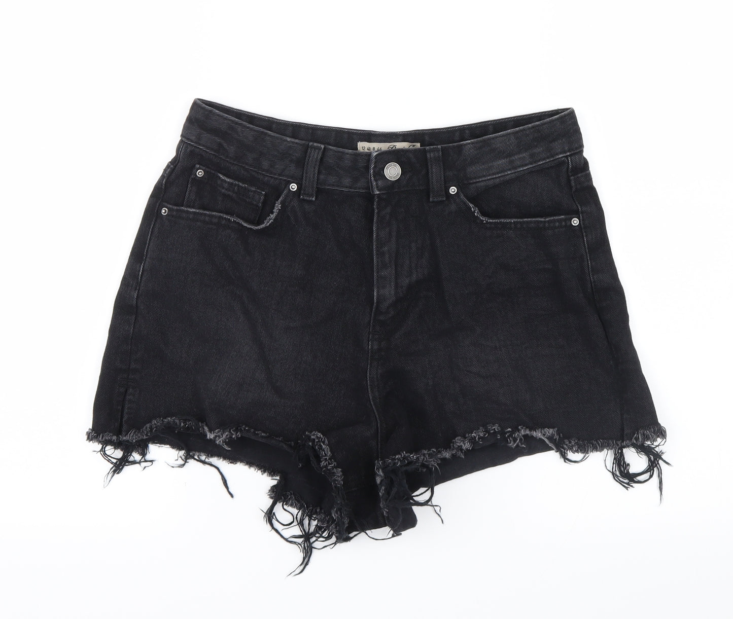 Denim Co. Womens Black  Denim Hot Pants Shorts Size 12
