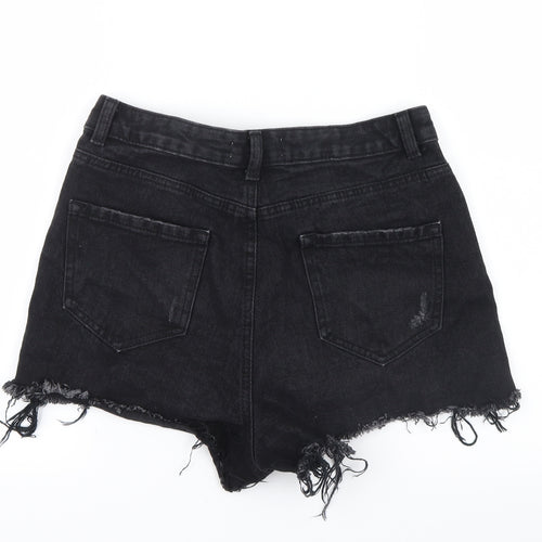 Denim Co. Womens Black  Denim Hot Pants Shorts Size 12