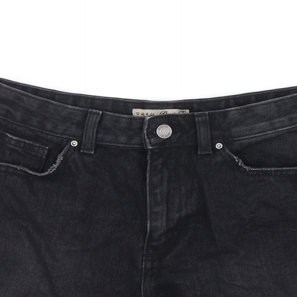 Denim Co. Womens Black  Denim Hot Pants Shorts Size 12