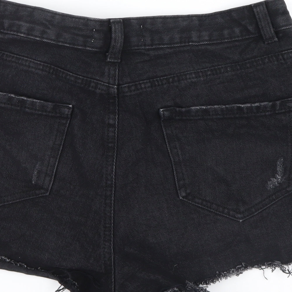 Denim Co. Womens Black  Denim Hot Pants Shorts Size 12
