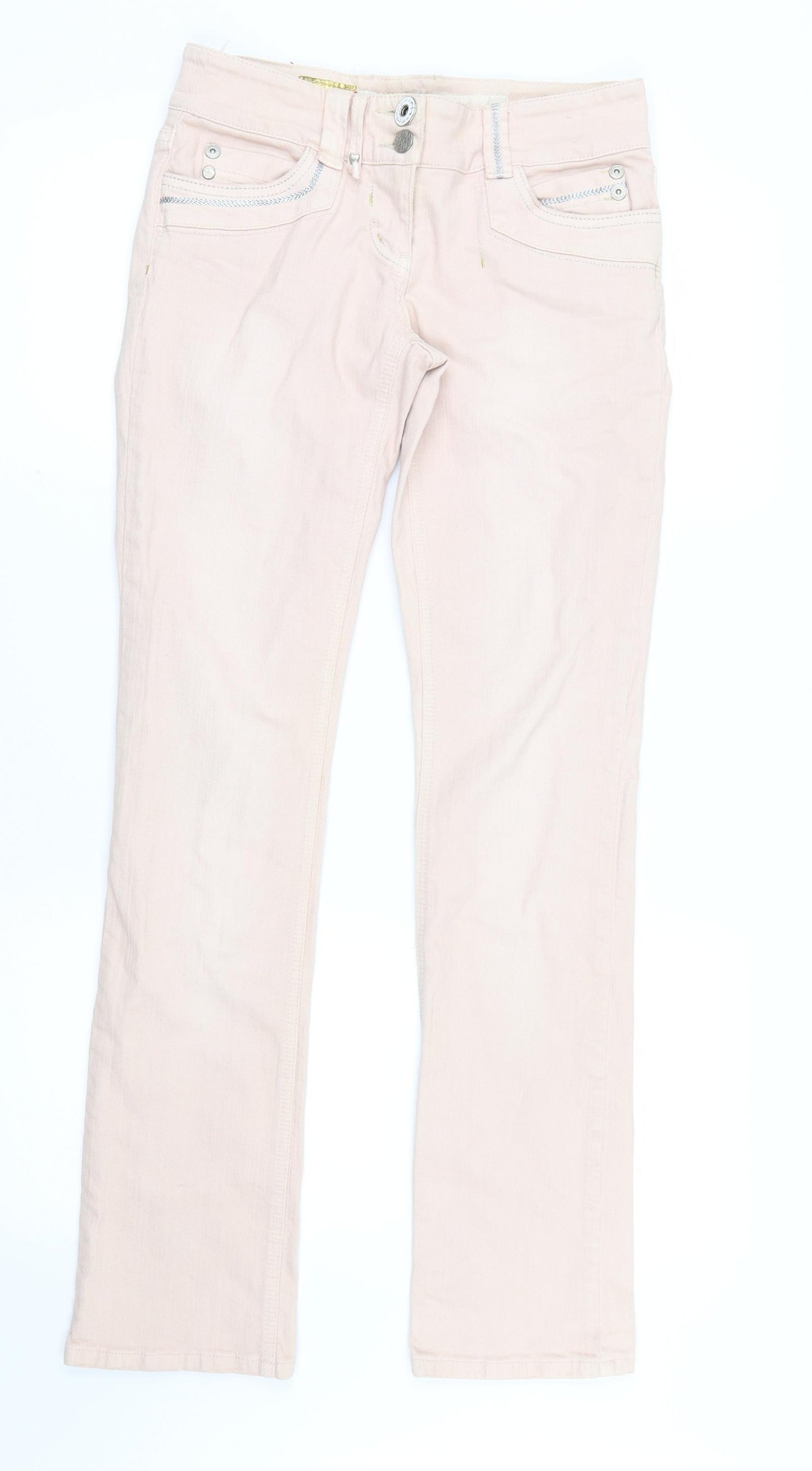 River Island Womens Pink  Denim Straight Jeans Size 8 L31 in