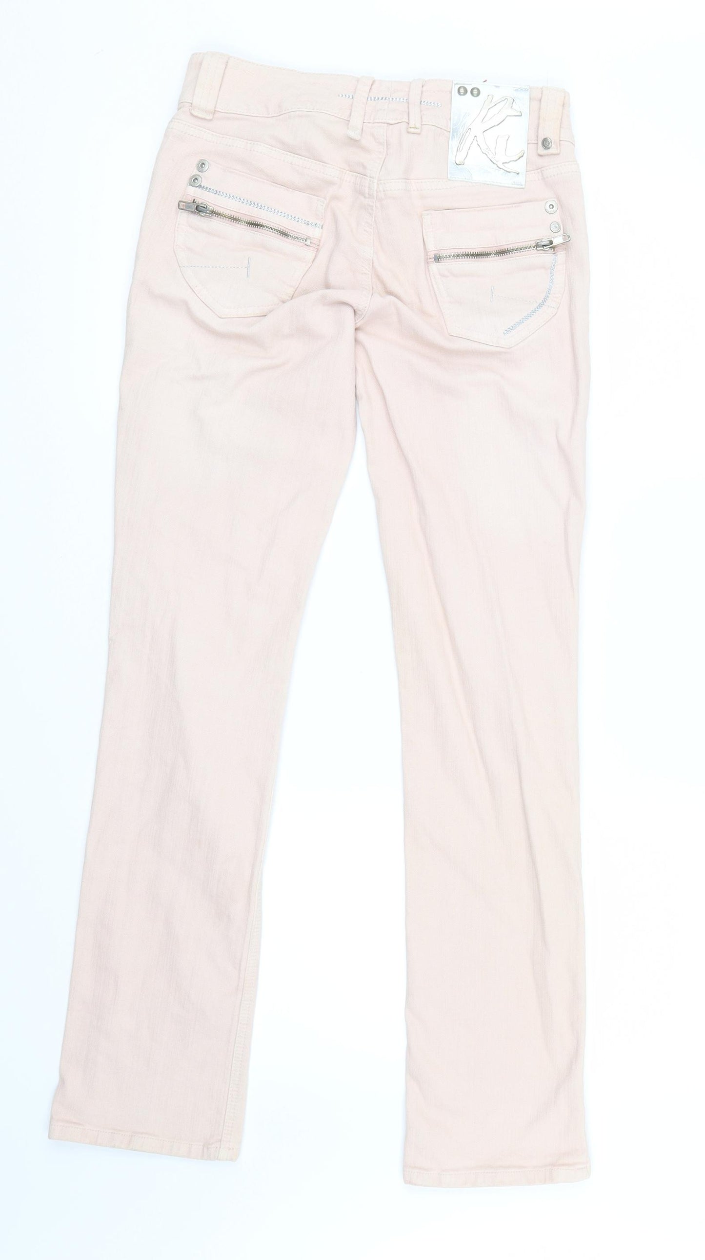River Island Womens Pink  Denim Straight Jeans Size 8 L31 in