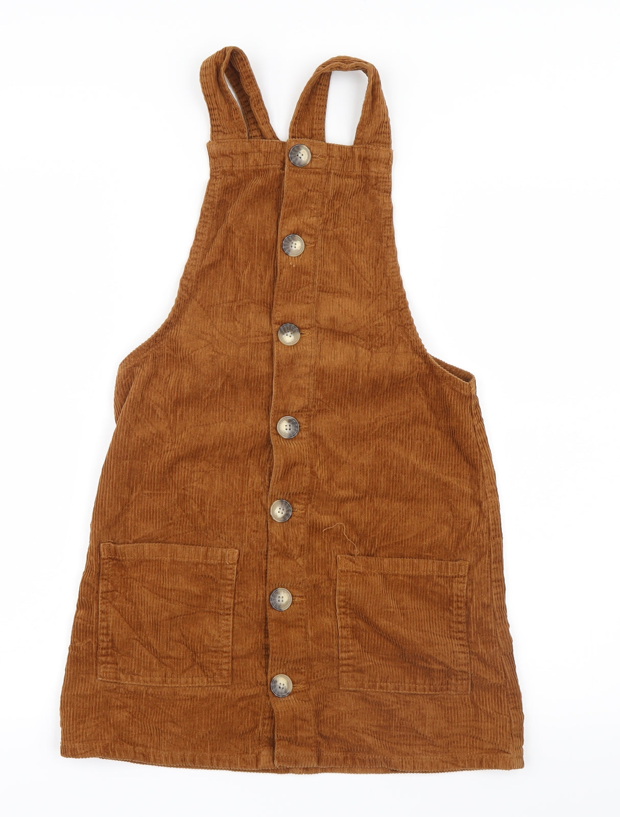 Denim Co. Womens Brown  Velvet Pinafore/Dungaree Dress  Size 4