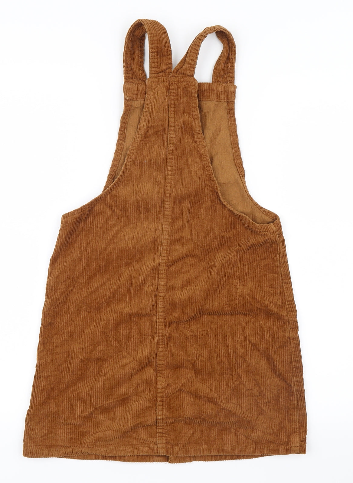 Denim Co. Womens Brown  Velvet Pinafore/Dungaree Dress  Size 4