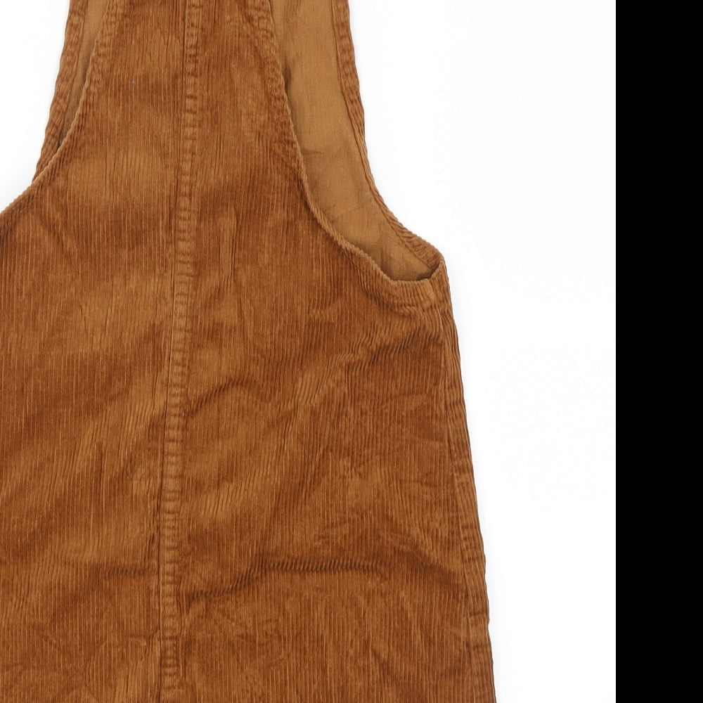 Denim Co. Womens Brown  Velvet Pinafore/Dungaree Dress  Size 4