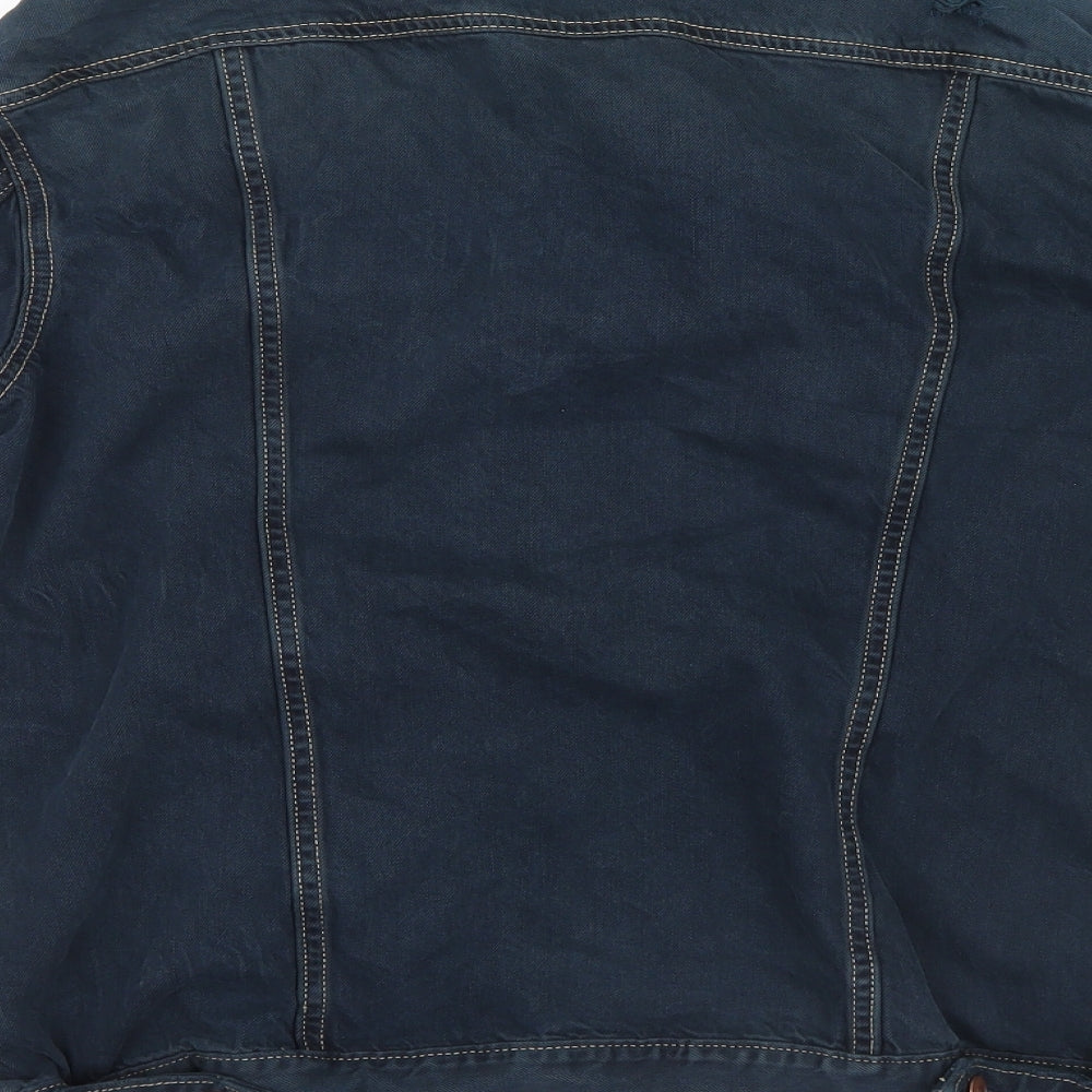 H&M Womens Blue  Denim Jacket  Size 10  - Ripped