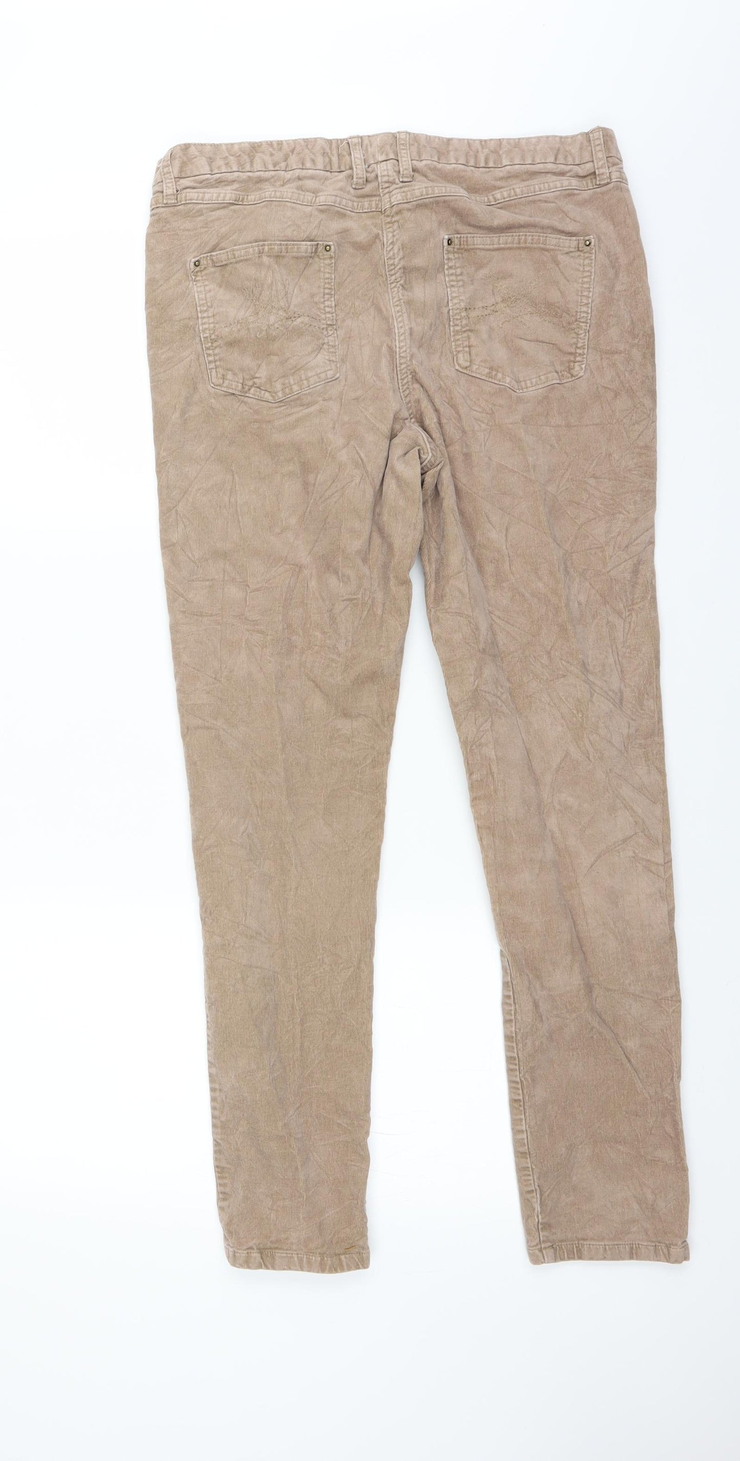 Marks and Spencer Womens Brown  Corduroy Trousers  Size 14 L29 in