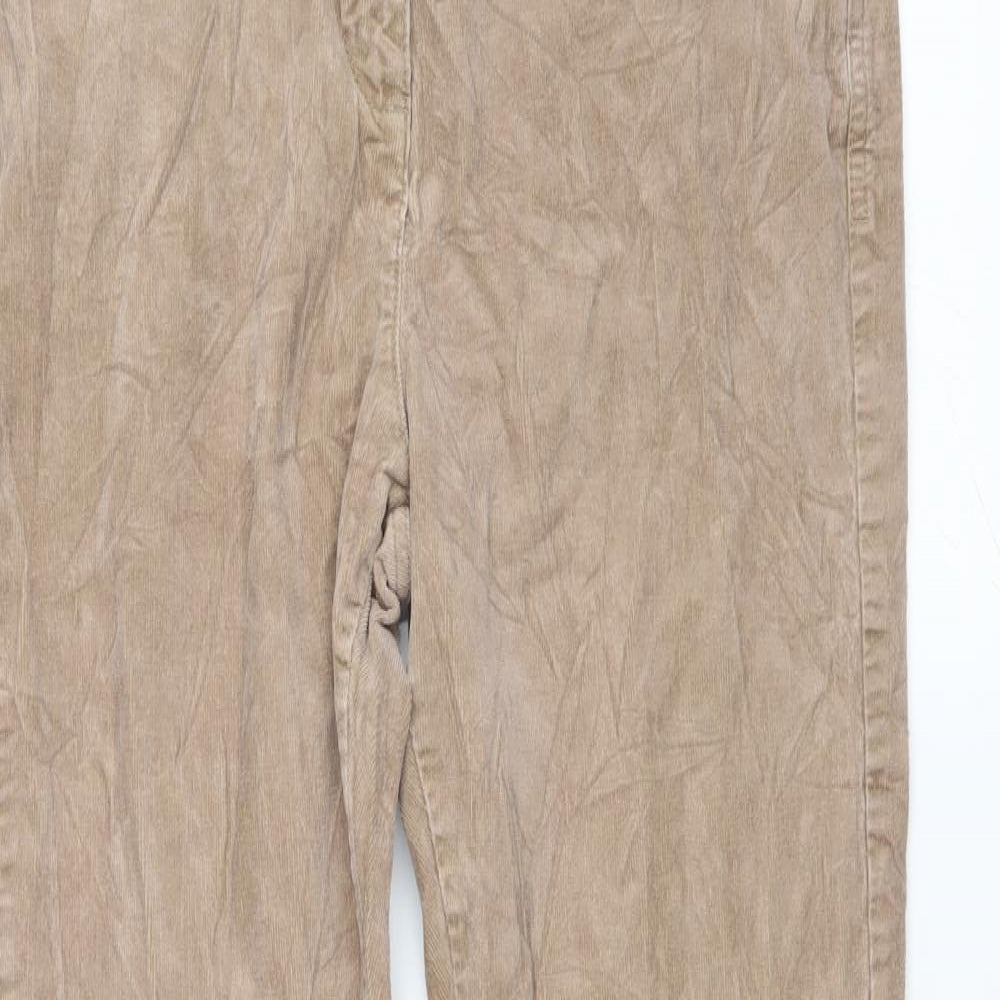 Marks and Spencer Womens Brown  Corduroy Trousers  Size 14 L29 in