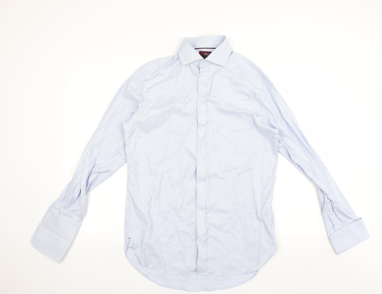 Marks and Spencer Mens Blue    Dress Shirt Size 15