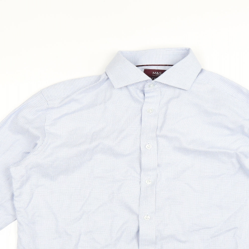 Marks and Spencer Mens Blue    Dress Shirt Size 15
