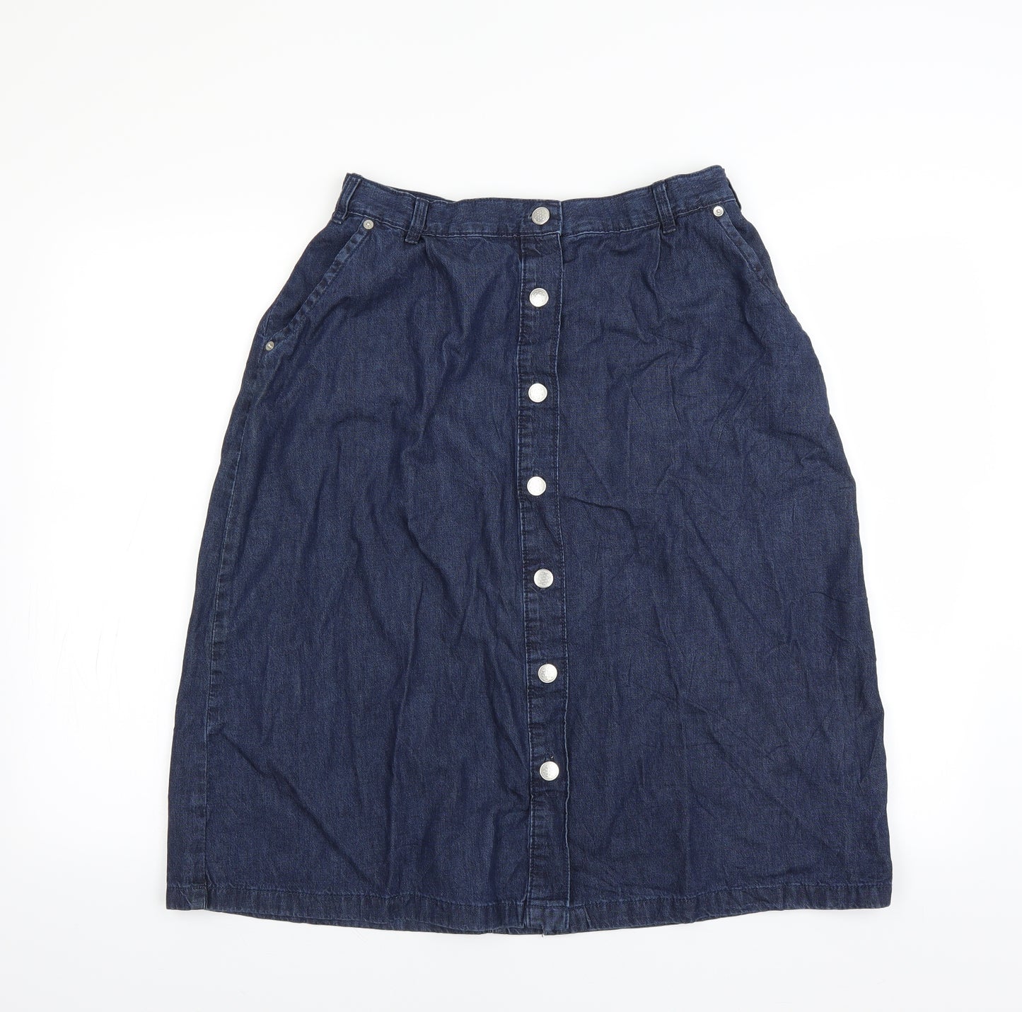 Damart Womens Blue  Denim A-Line Skirt Size 14