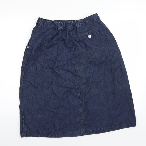 Damart Womens Blue  Denim A-Line Skirt Size 14