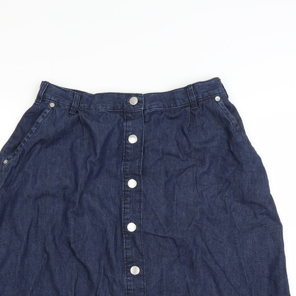 Damart Womens Blue  Denim A-Line Skirt Size 14