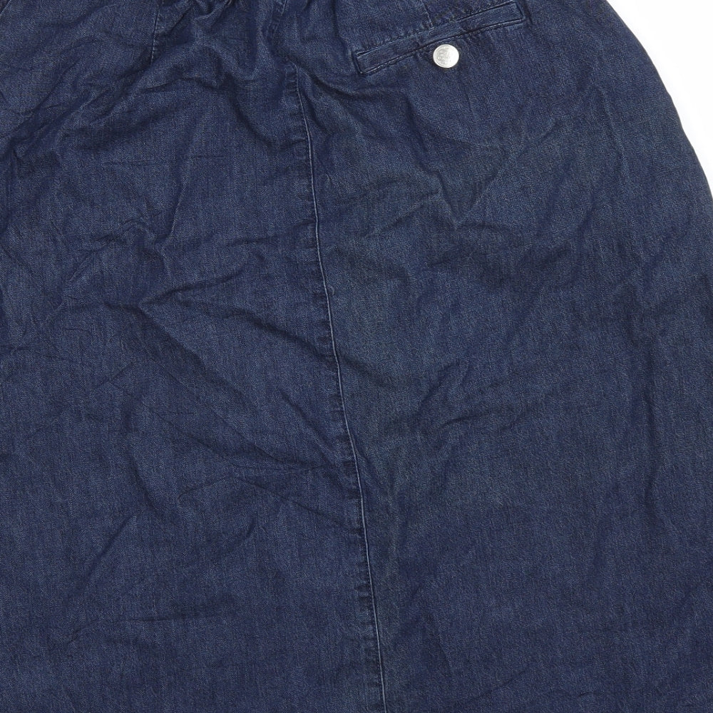 Damart Womens Blue  Denim A-Line Skirt Size 14