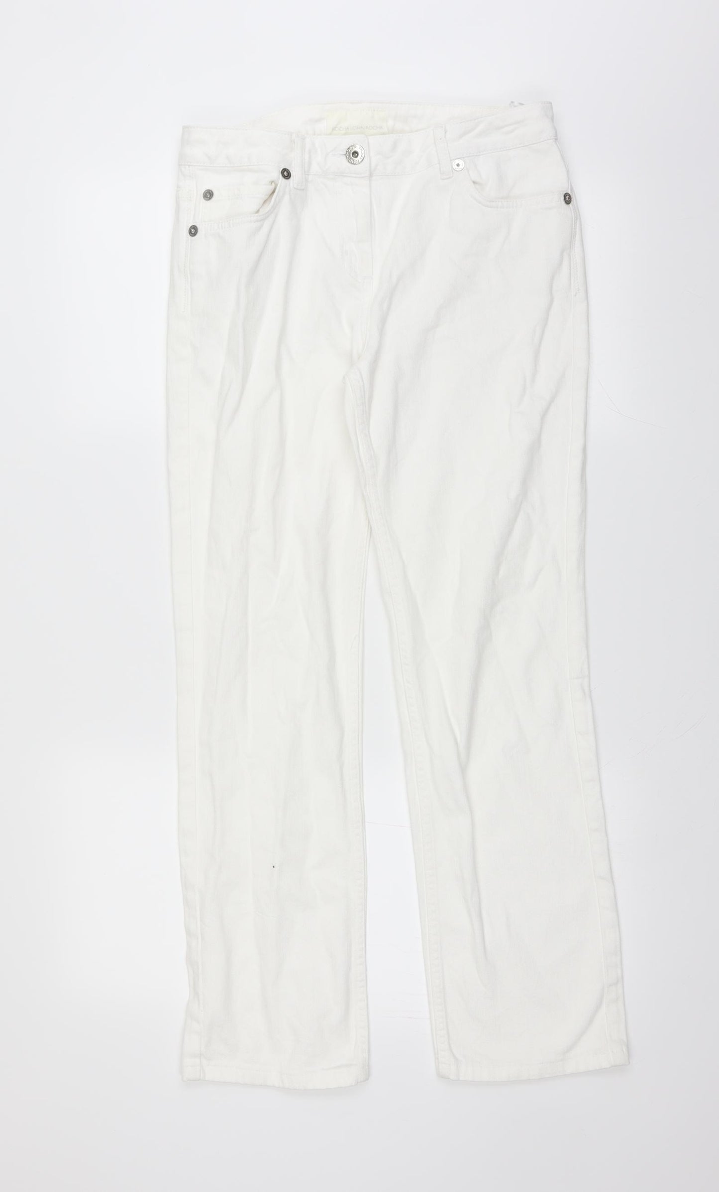 Rocha John Rocha Womens White   Straight Jeans Size 12 L28 in