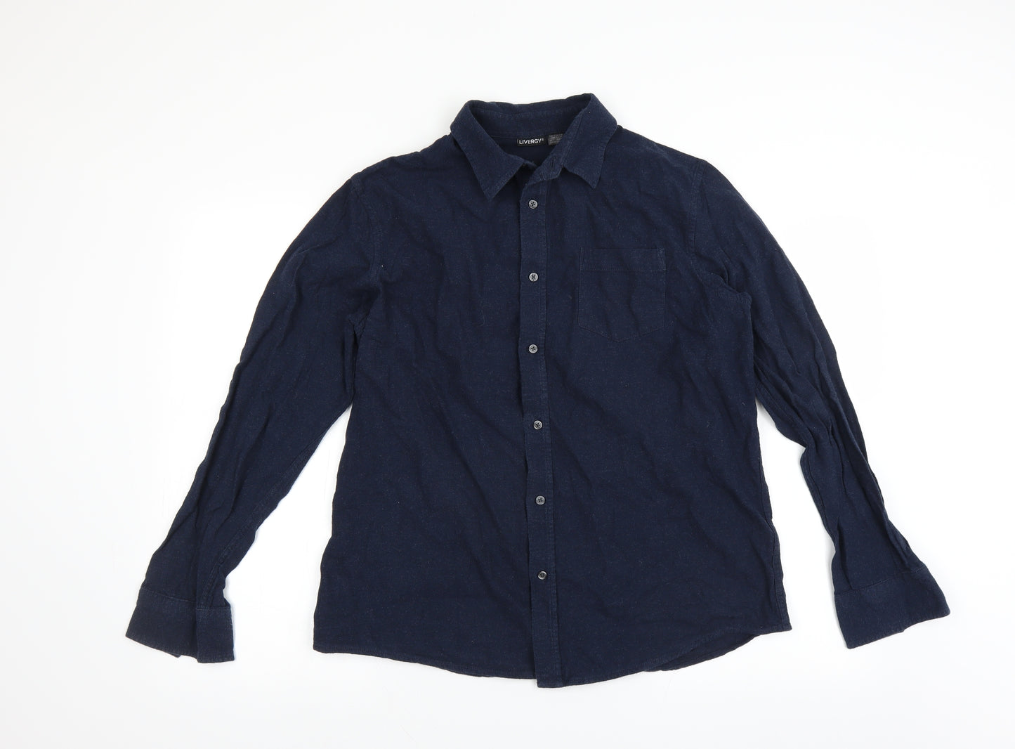 Livergy Mens Blue    Button-Up Size L