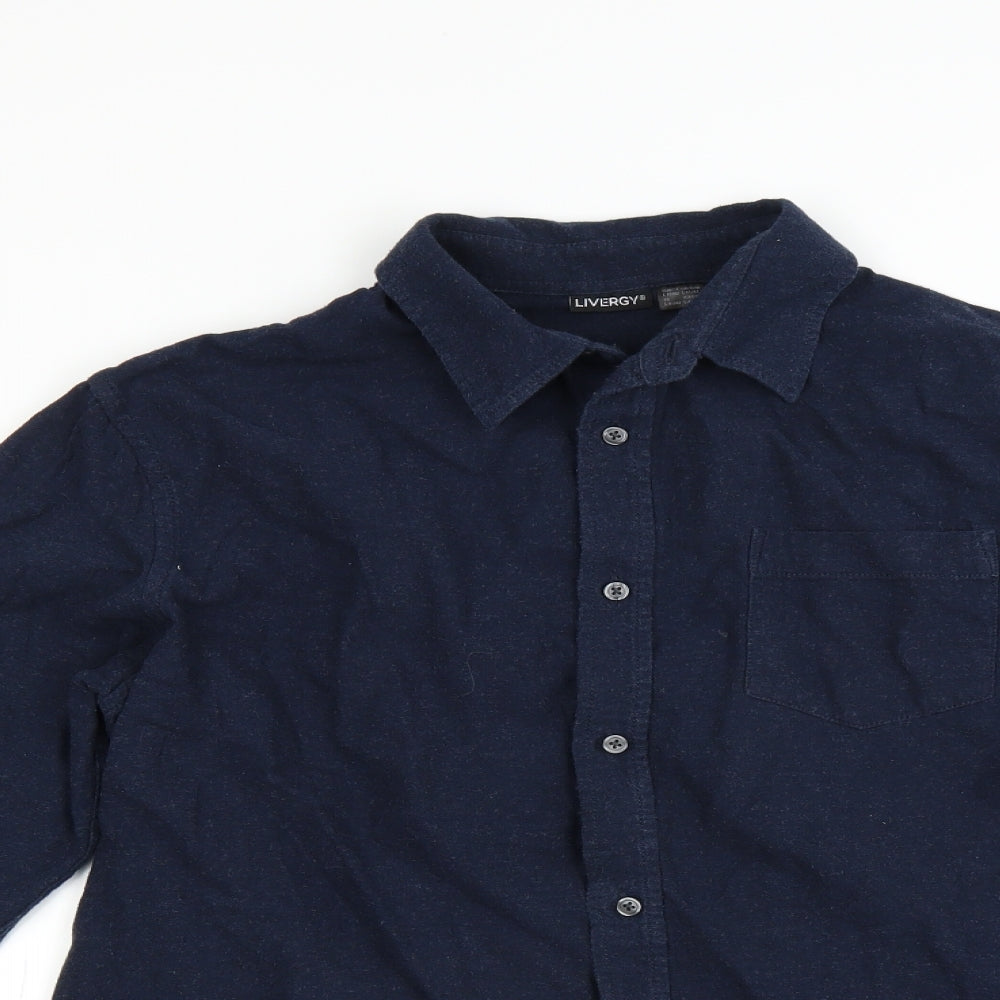 Livergy Mens Blue    Button-Up Size L