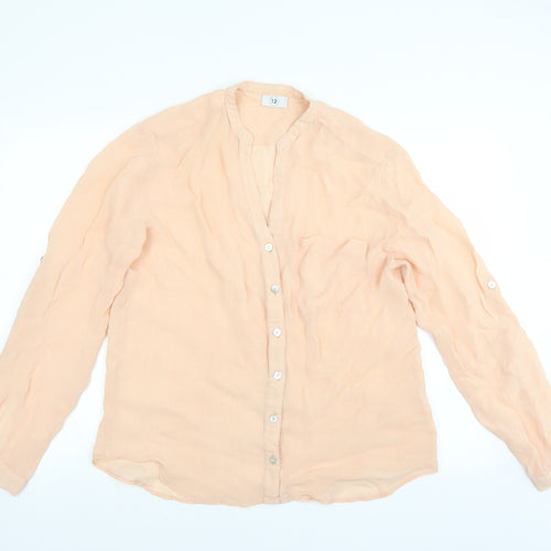 Preworn Womens Orange   Basic Blouse Size 12  - coral