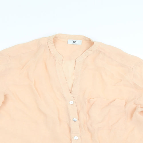 Preworn Womens Orange   Basic Blouse Size 12  - coral