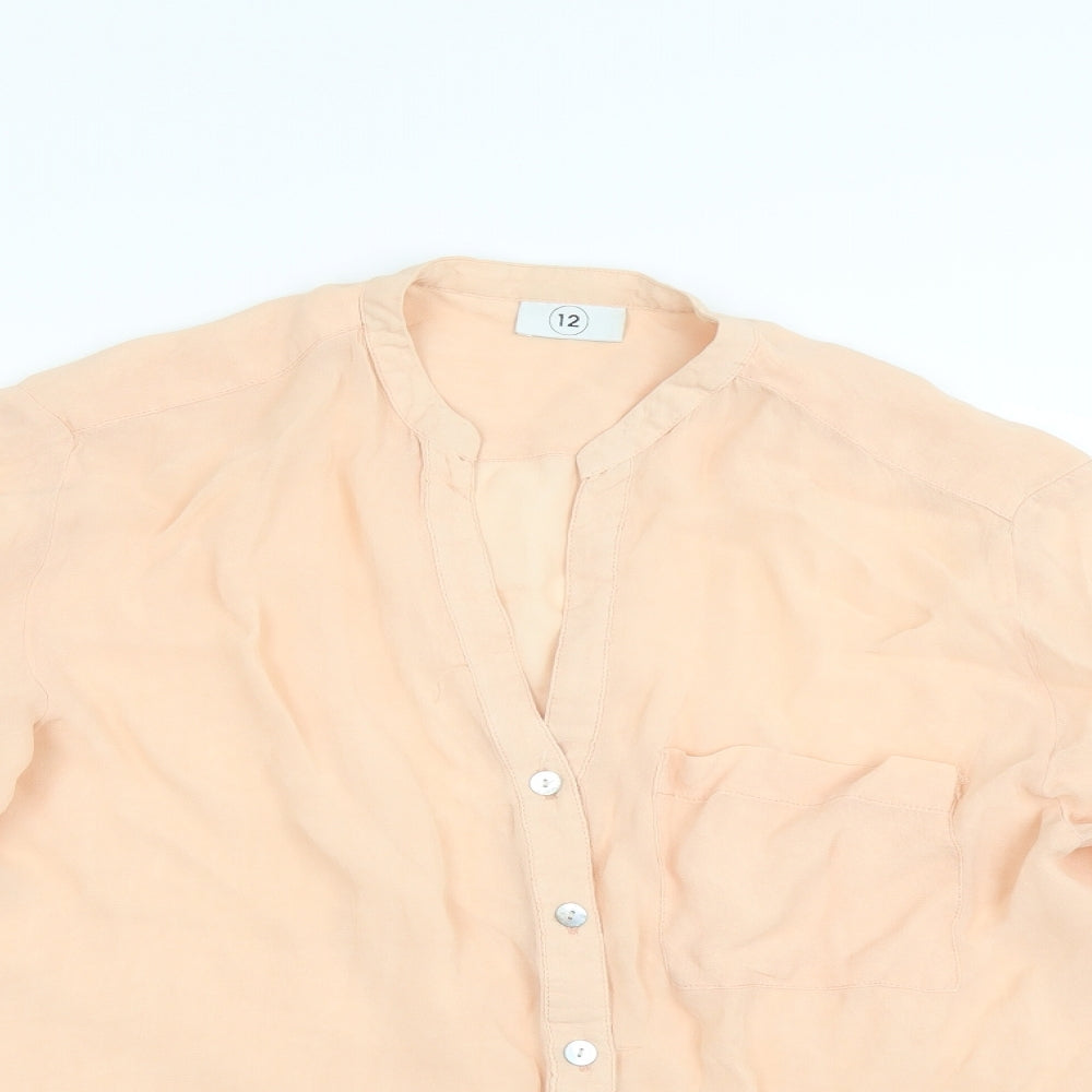 Preworn Womens Orange   Basic Blouse Size 12  - coral