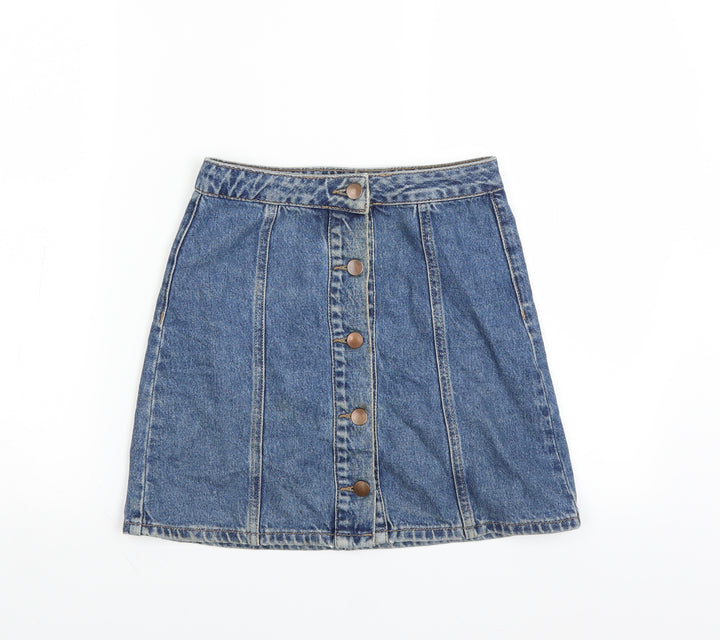 Primark Womens Blue Denim Mini Skirt Size 4