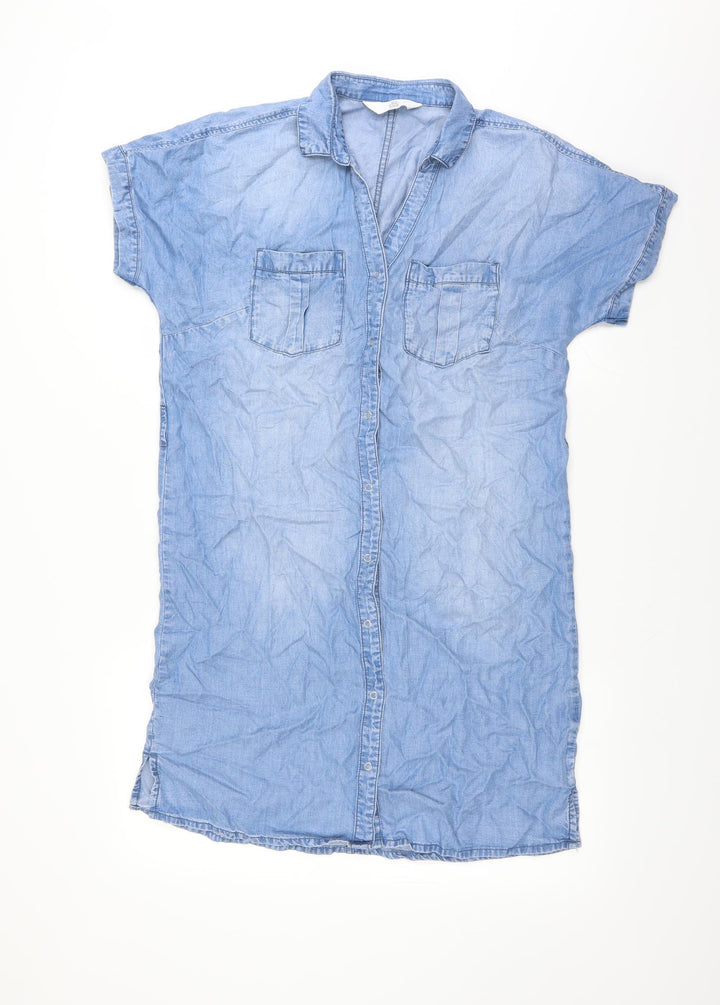 H&M Womens Blue   Shirt Dress  Size XS