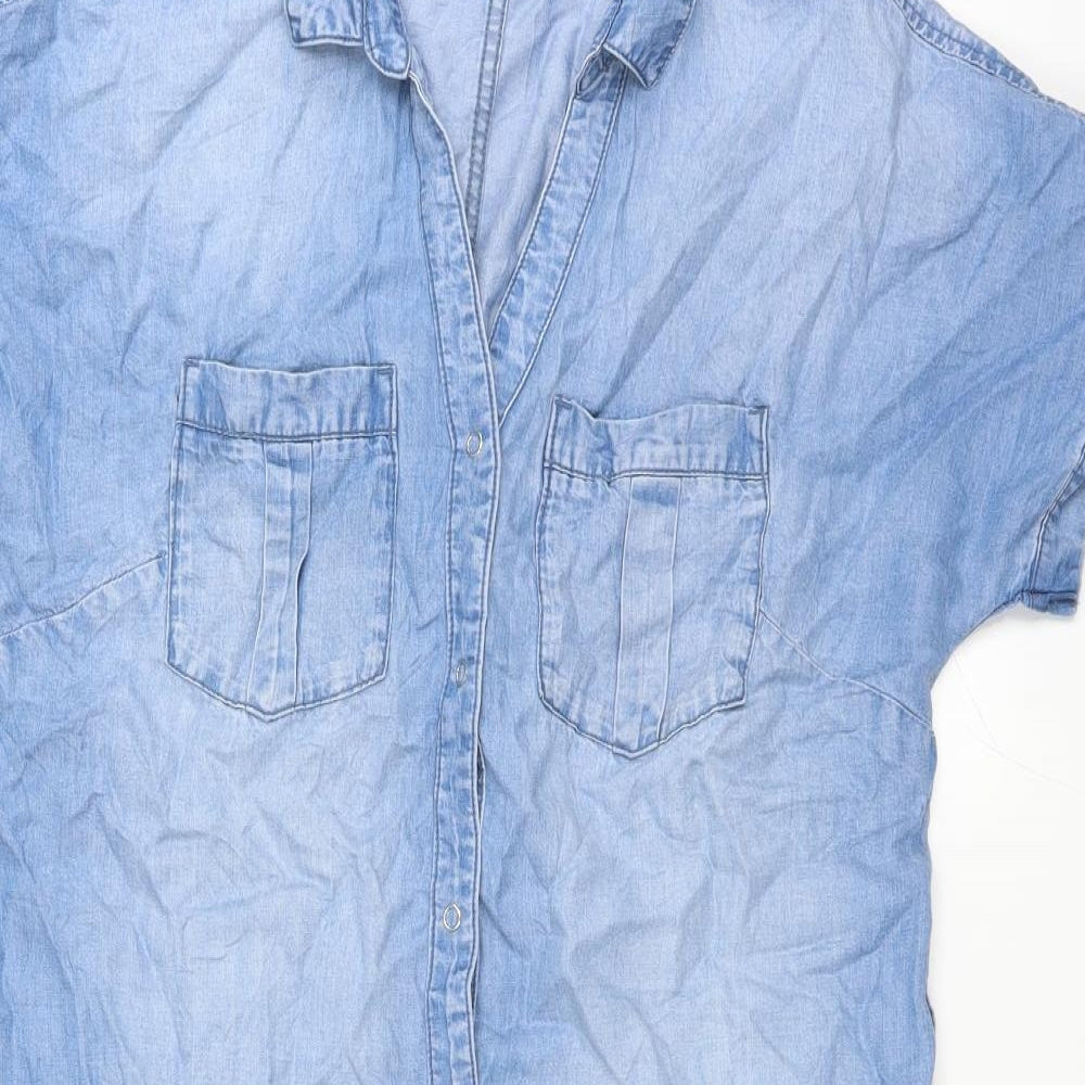 H&M Womens Blue   Shirt Dress  Size XS