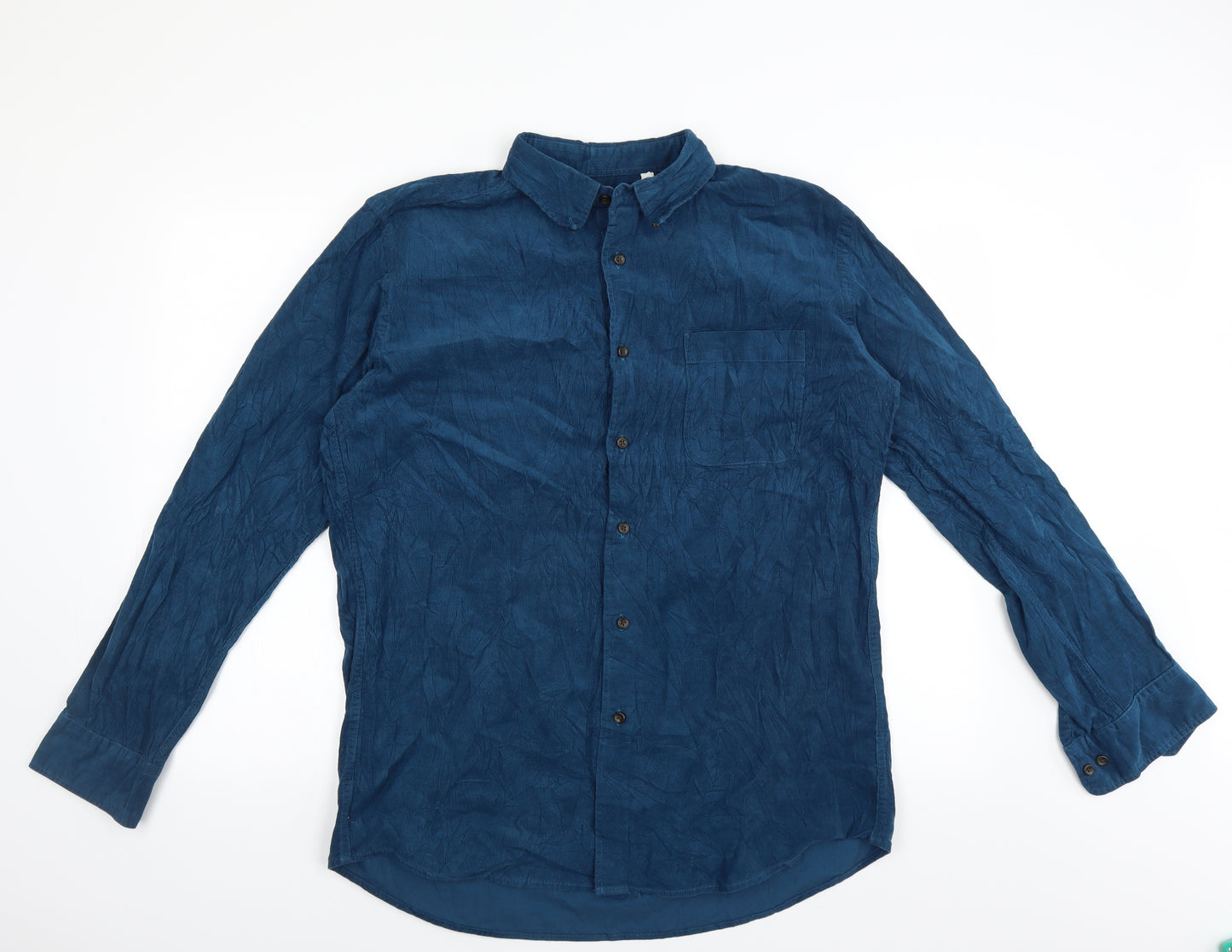 Uniqlo Mens Blue  Corduroy  Button-Up Size L