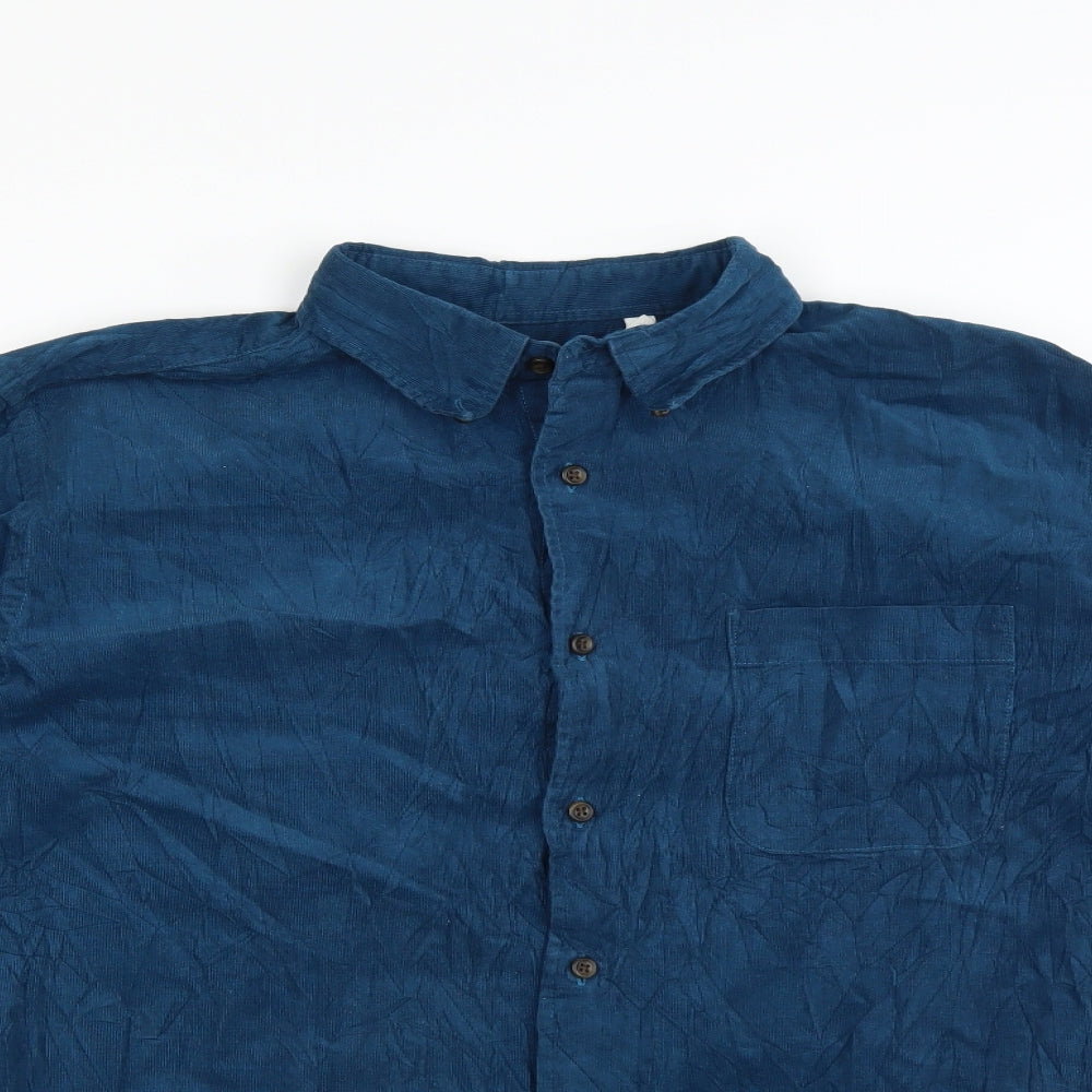 Uniqlo Mens Blue  Corduroy  Button-Up Size L