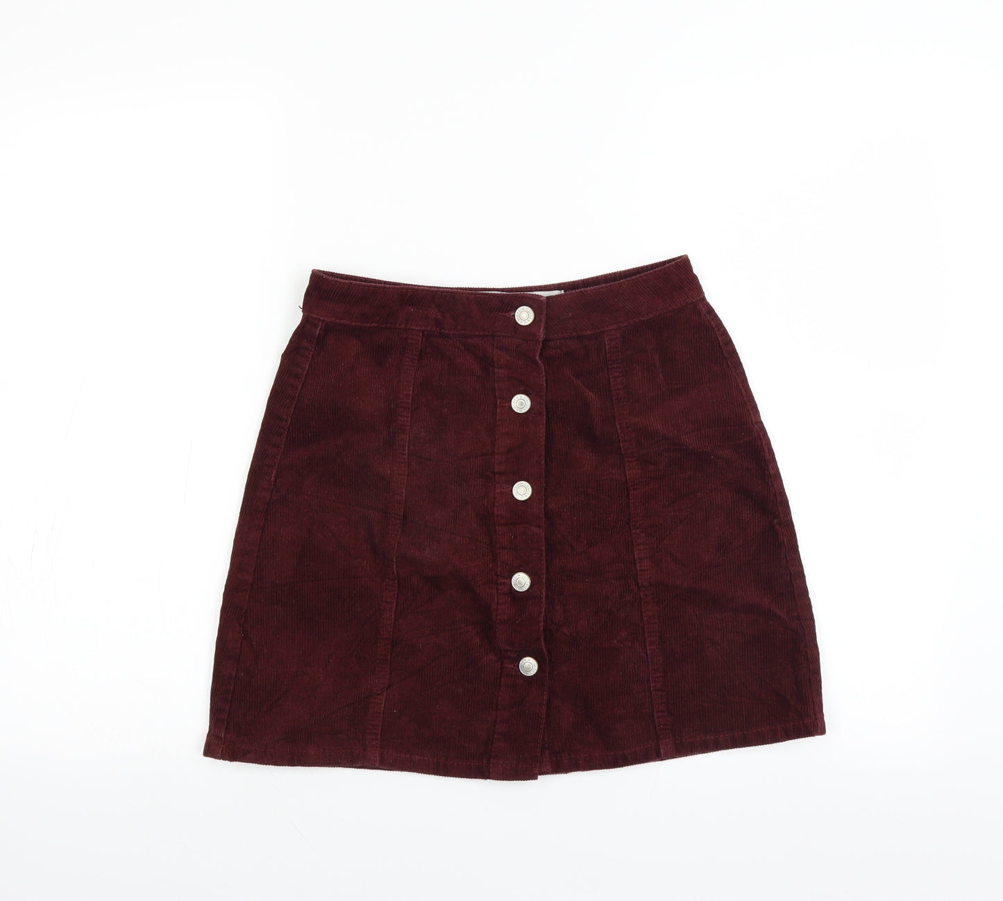 Primark Womens Red  Corduroy Mini Skirt Size 8