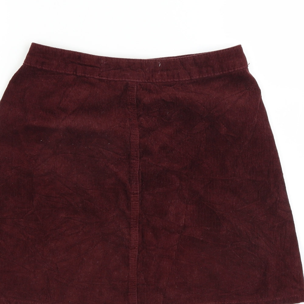 Primark Womens Red  Corduroy Mini Skirt Size 8