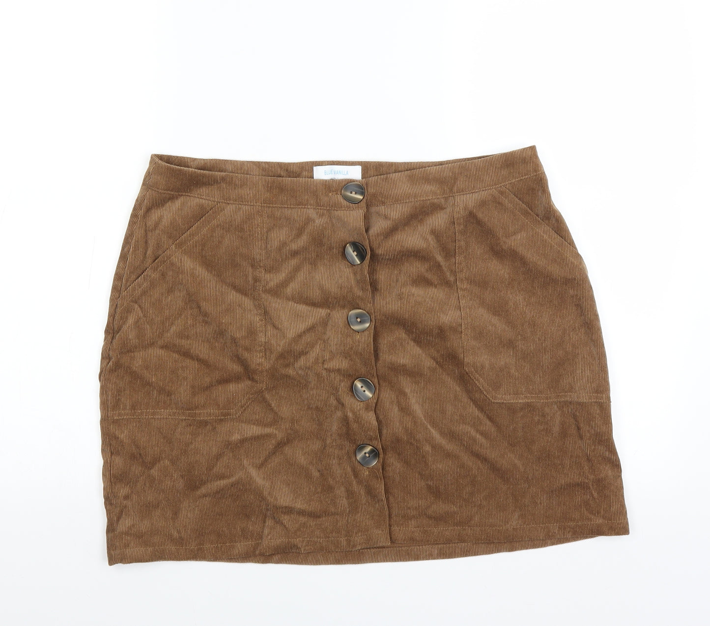 Blue Vanilla Womens Brown  Corduroy Mini Skirt Size 14