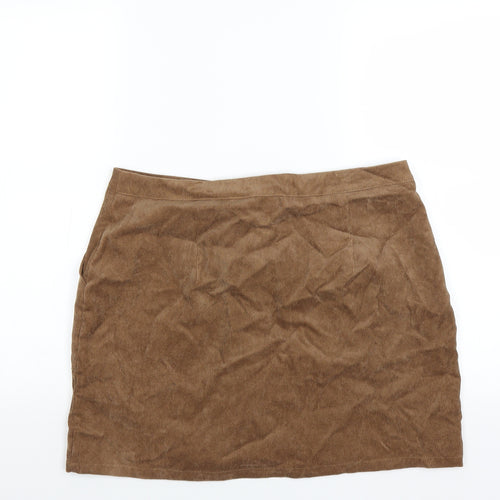 Blue Vanilla Womens Brown  Corduroy Mini Skirt Size 14