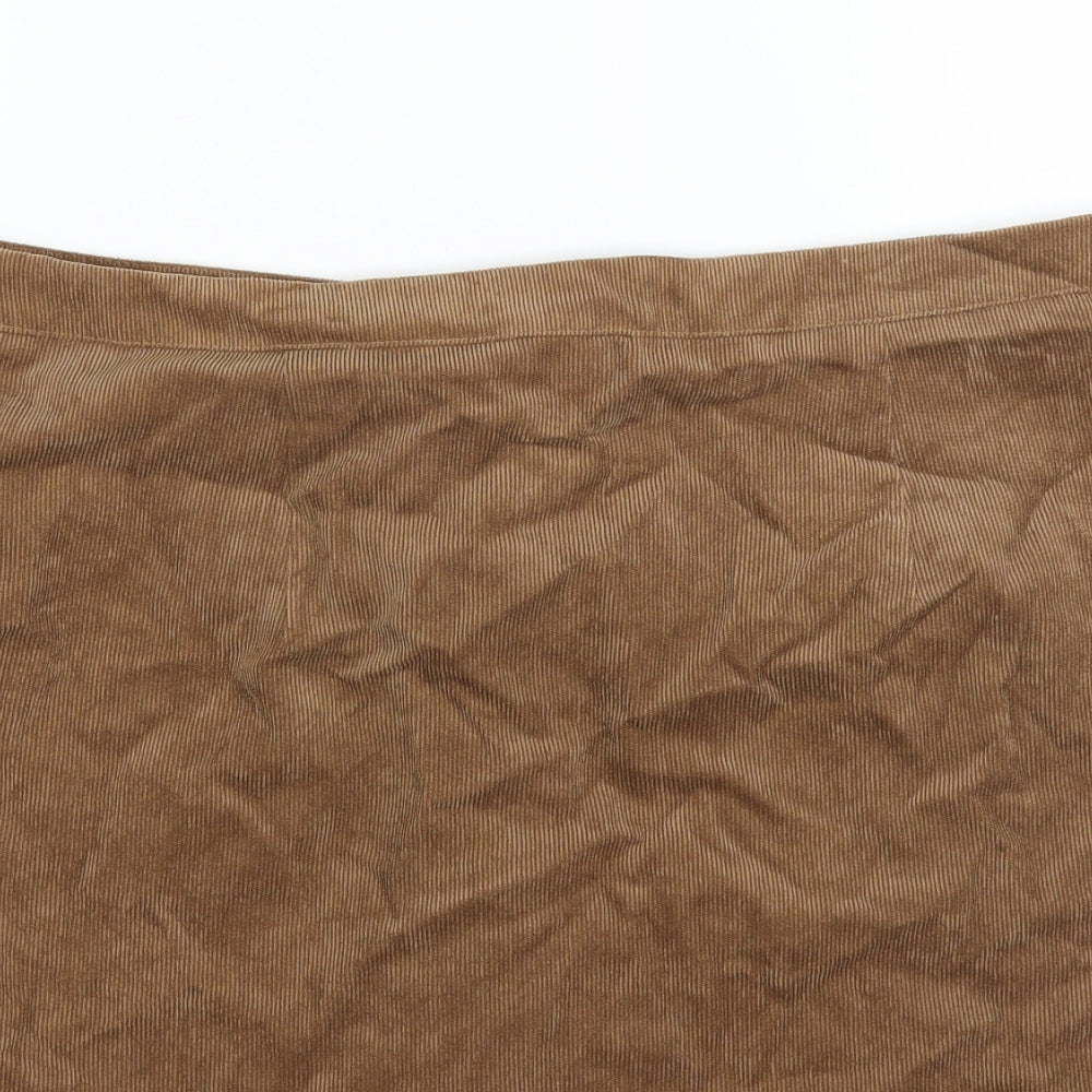 Blue Vanilla Womens Brown  Corduroy Mini Skirt Size 14