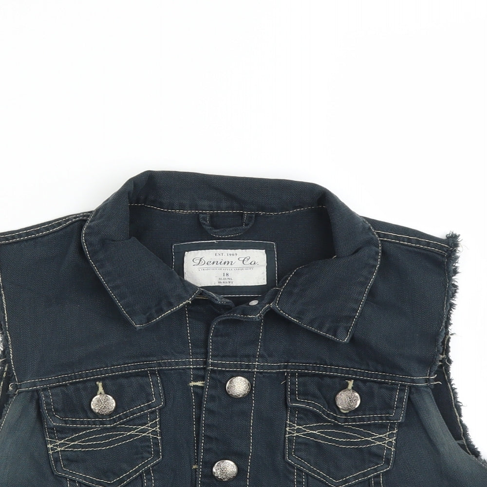 Primark Womens Blue  Denim Jacket  Size 18  - CROPPED sleeveless