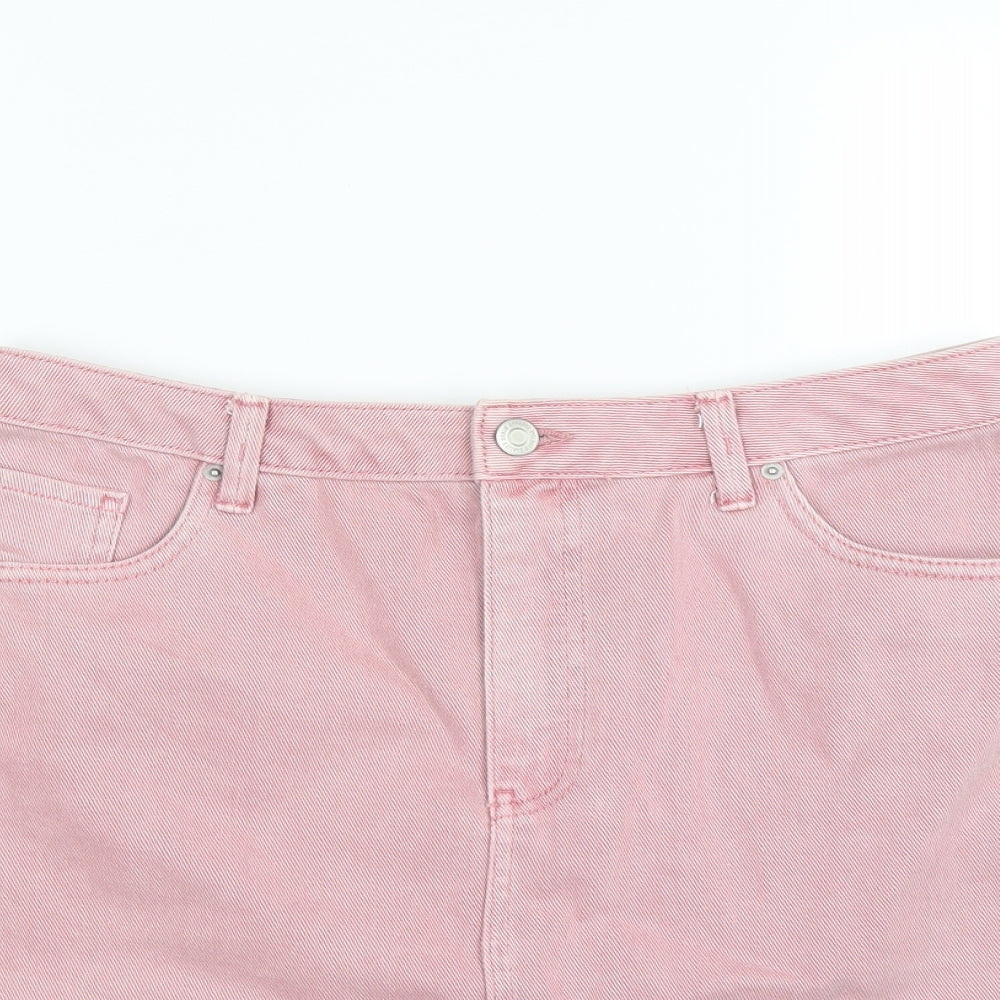 Vero moda Womens Pink  Denim Mini Skirt Size L