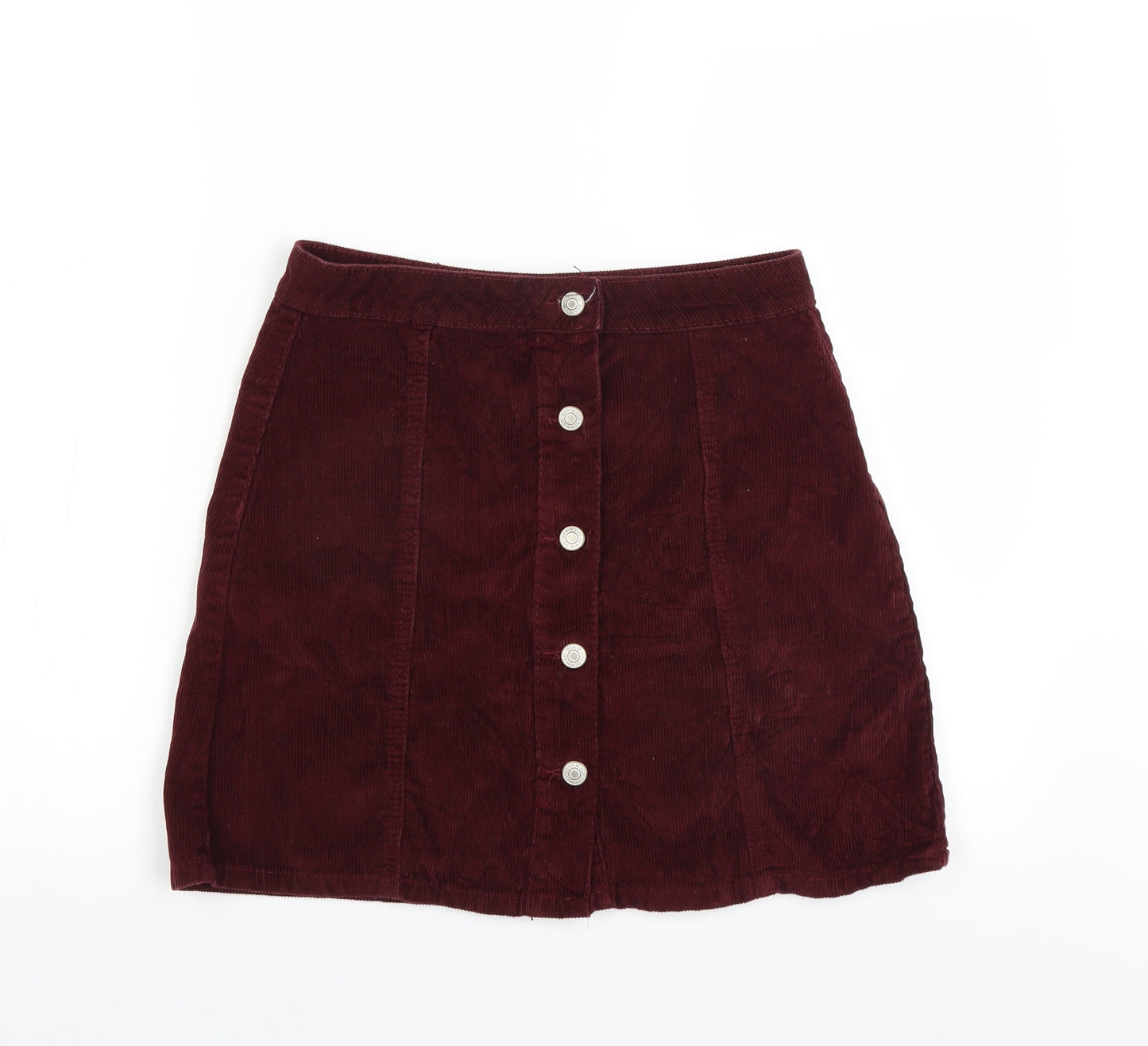 Primark Womens Purple  Corduroy Mini Skirt Size 10  - burgundy