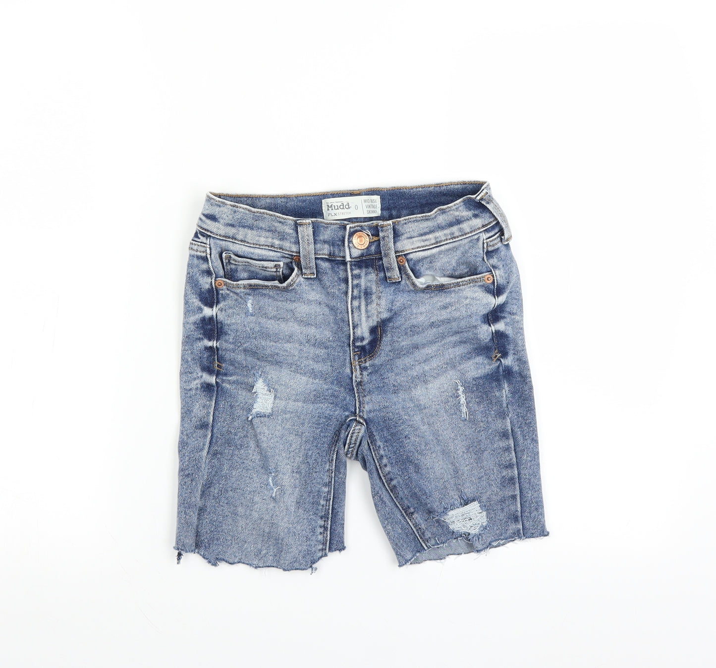 Mudd Womens Blue   Bermuda Shorts Size 4 - DISTRESSED