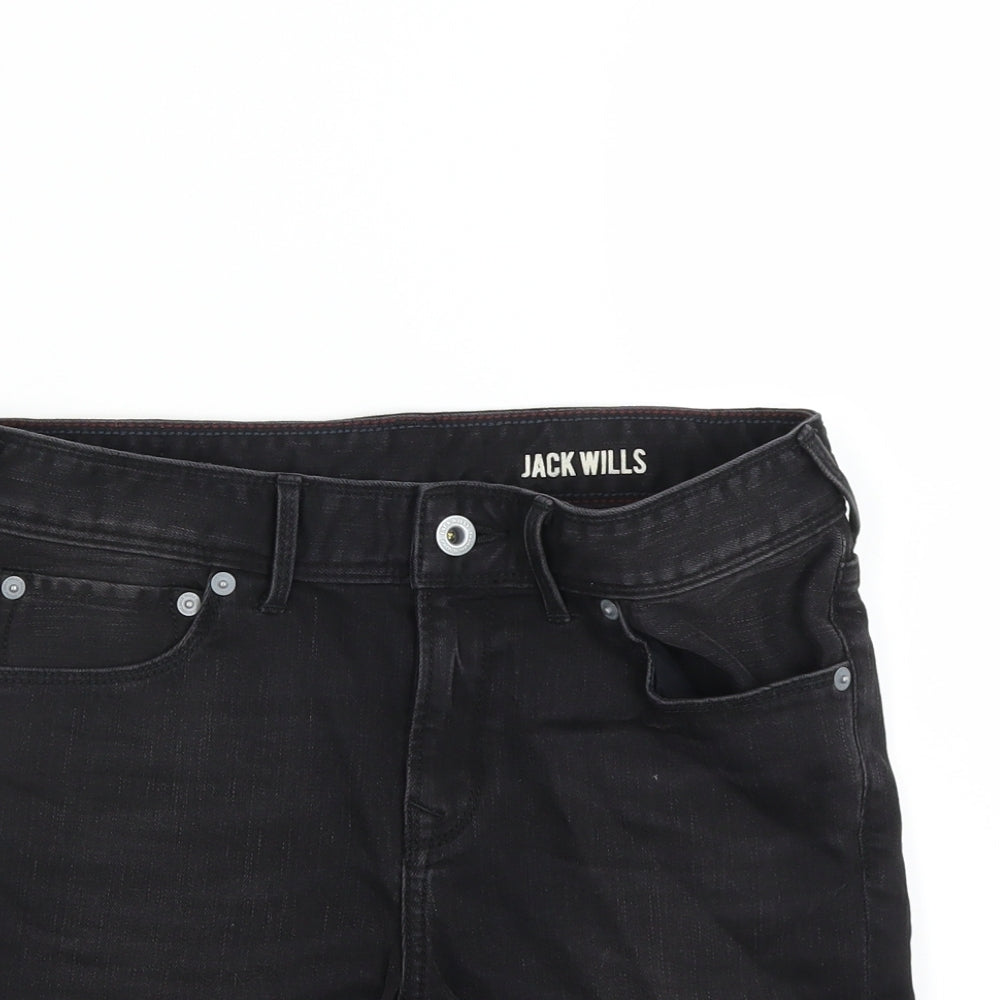 Jack Wills Mens Black   Bermuda Shorts Size 28 in - Cut off